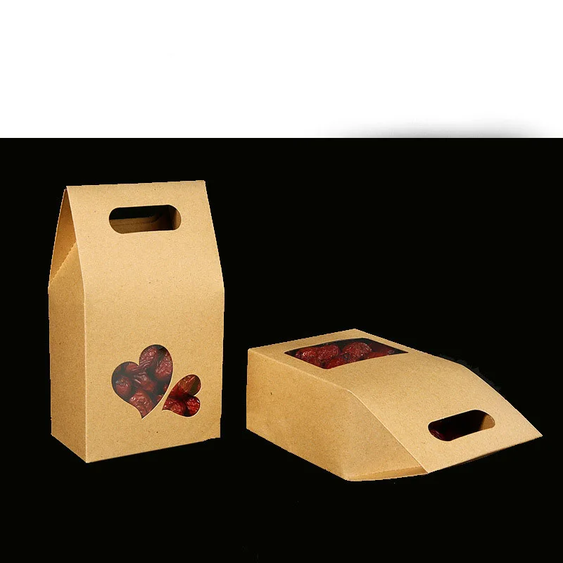 Упаковочная Подарочная коробка из крафт-бумаги однослойная оконная наклонная