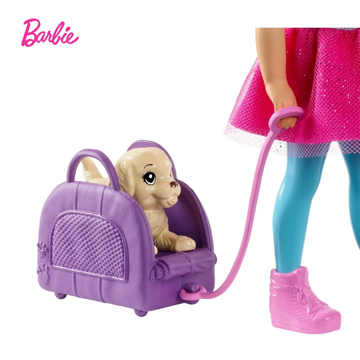 Кукла Барби Челси FWV20 для путешествий светлые волосы с щенком и фиолетовый