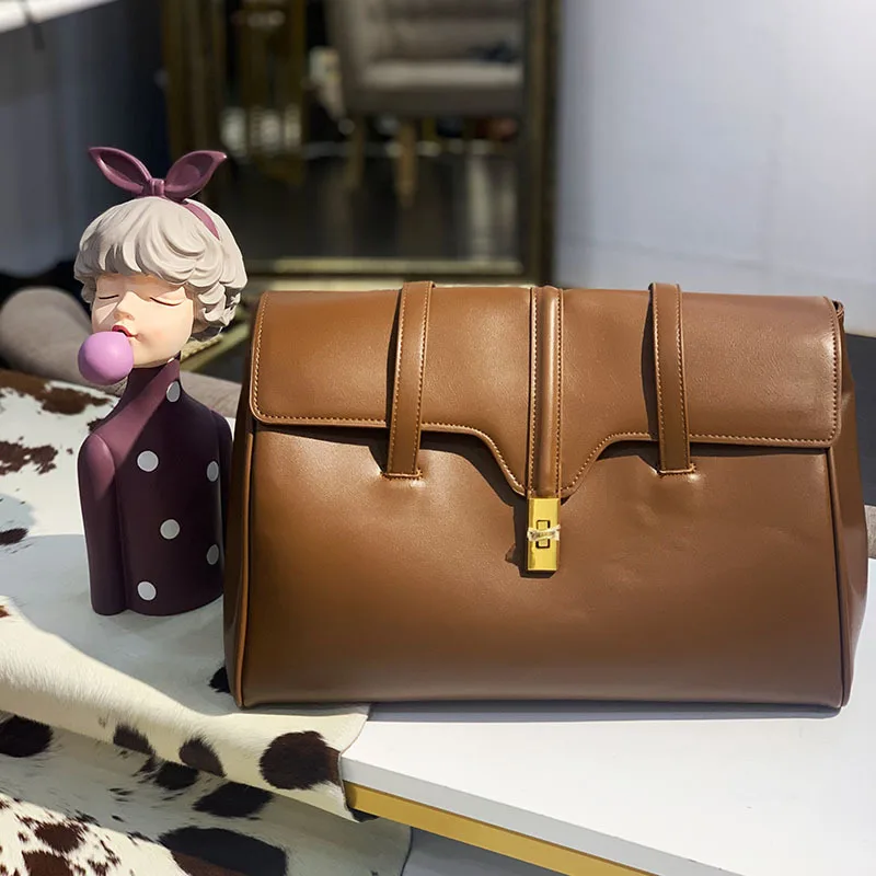 

New Fashion Genuine Leather Single Shoulder Armpit Bag Versatile Large Capacity Tote Bag Purses and Handbags Sac Luxe Femme