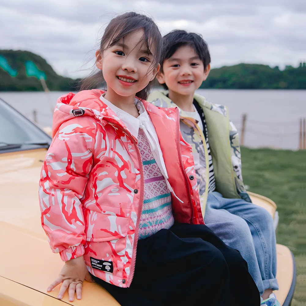 Chaqueta de invierno con capucha para ni&ntilde;os y ni&ntilde;as, abrigos gruesos, Parkas con capucha, prendas de vestir exteriores, abrigo de 3 a 8-0