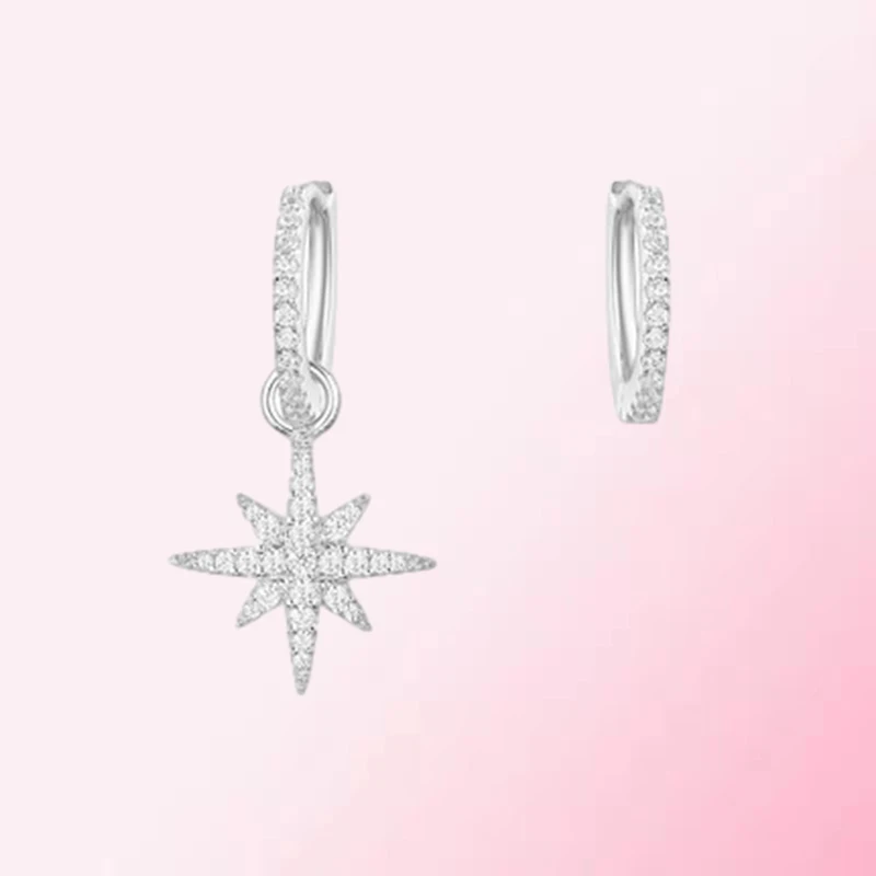 

925 Sterling Silver Custom Asymmetric Meteor Fashion Novelty Earrings AE10965OX