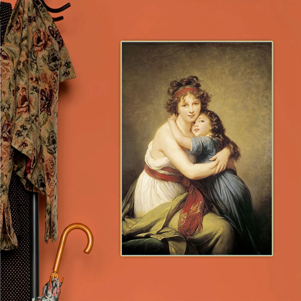 

Canvas Oil Painting E.Vigee Lebrun"Madame Vigee Lebrun And Her Daughter,Jeanne Lucie Louise"Wall Aesthetic Home Decoration