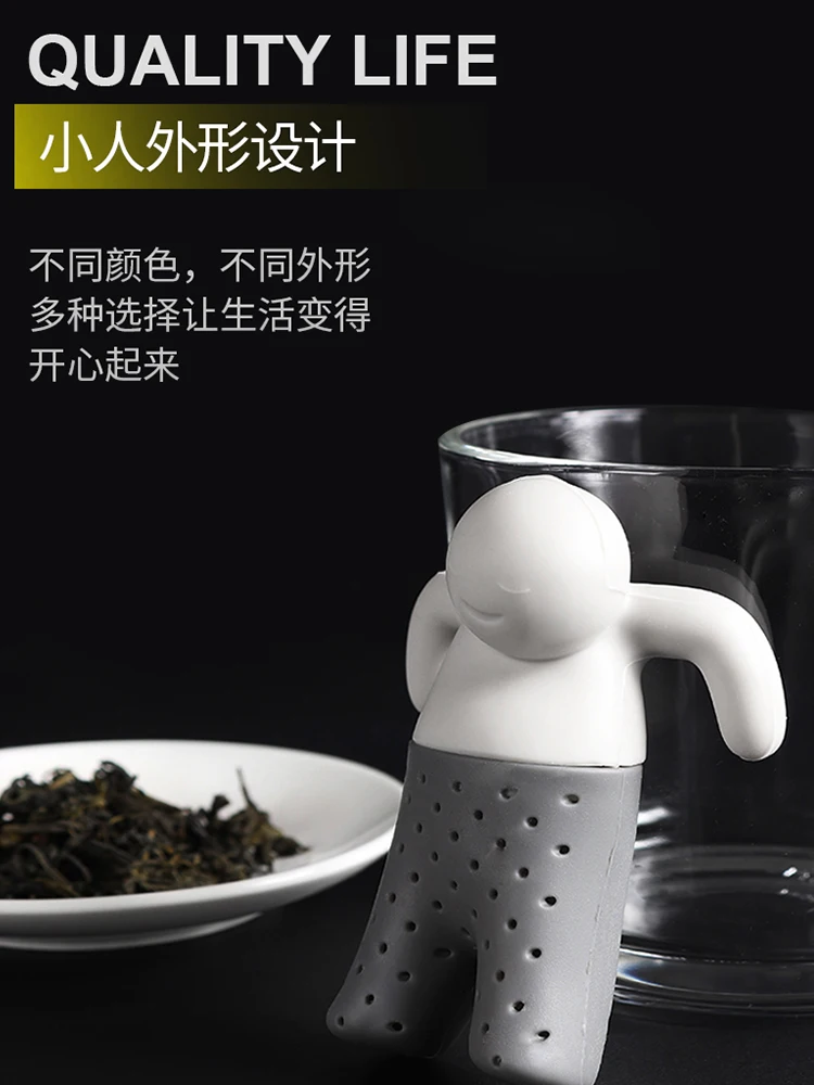 

Stainless Steel Tea Strainer Creative Villain Tea Maker Tea Filter Tea Leaking Filter Silicone Tea Filter Kitchen Accessories