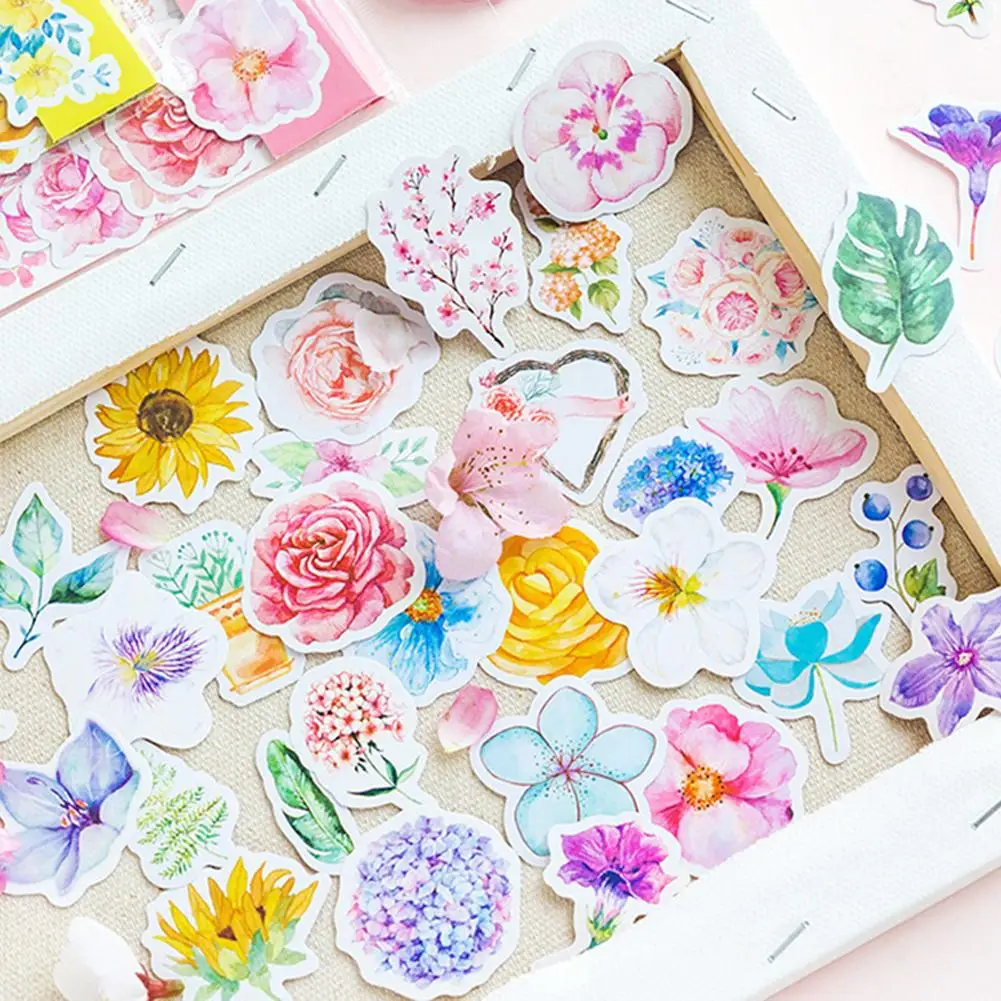 45 шт. самоклеющиеся наклейки с рисунками цветов для скрапбукинга наклейка DIY