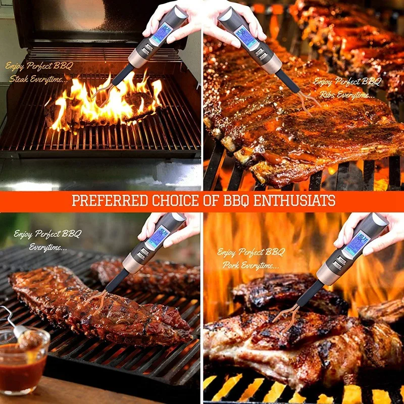 

Meat Thermometer Fork BBQ Fork with Thermometer Digital BBQ Fork Thermometer Digital Cooking Fork Instant Read Fork
