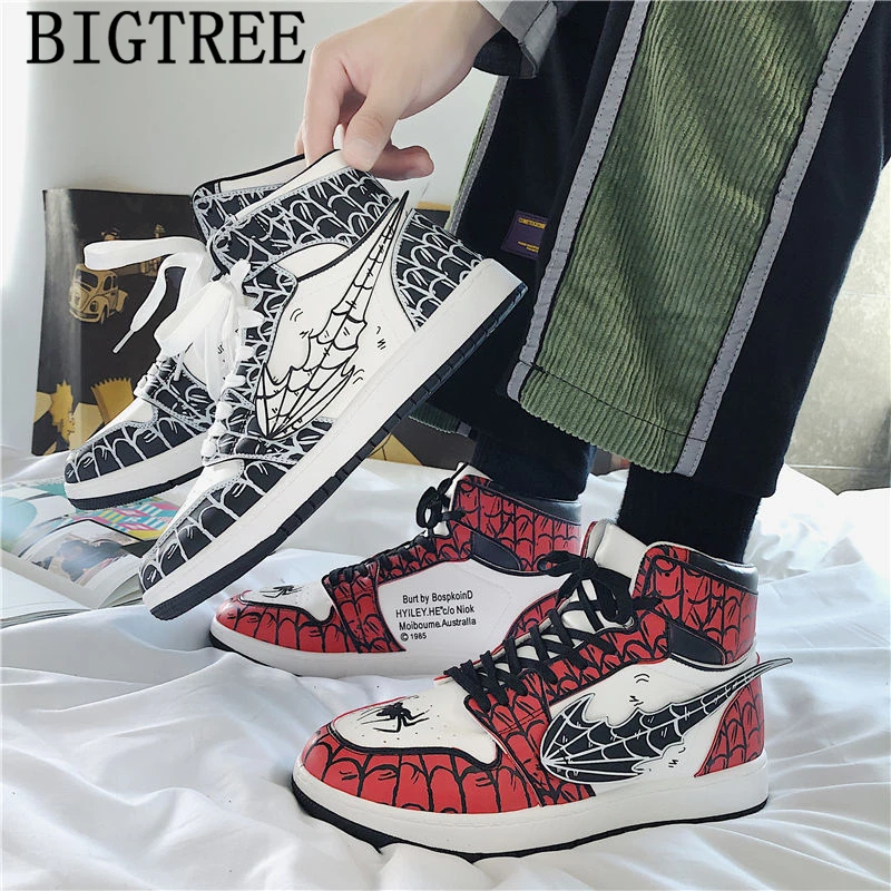 Кроссовки мужские высокие кожа повседневная обувь в стиле хип-хоп роскошная