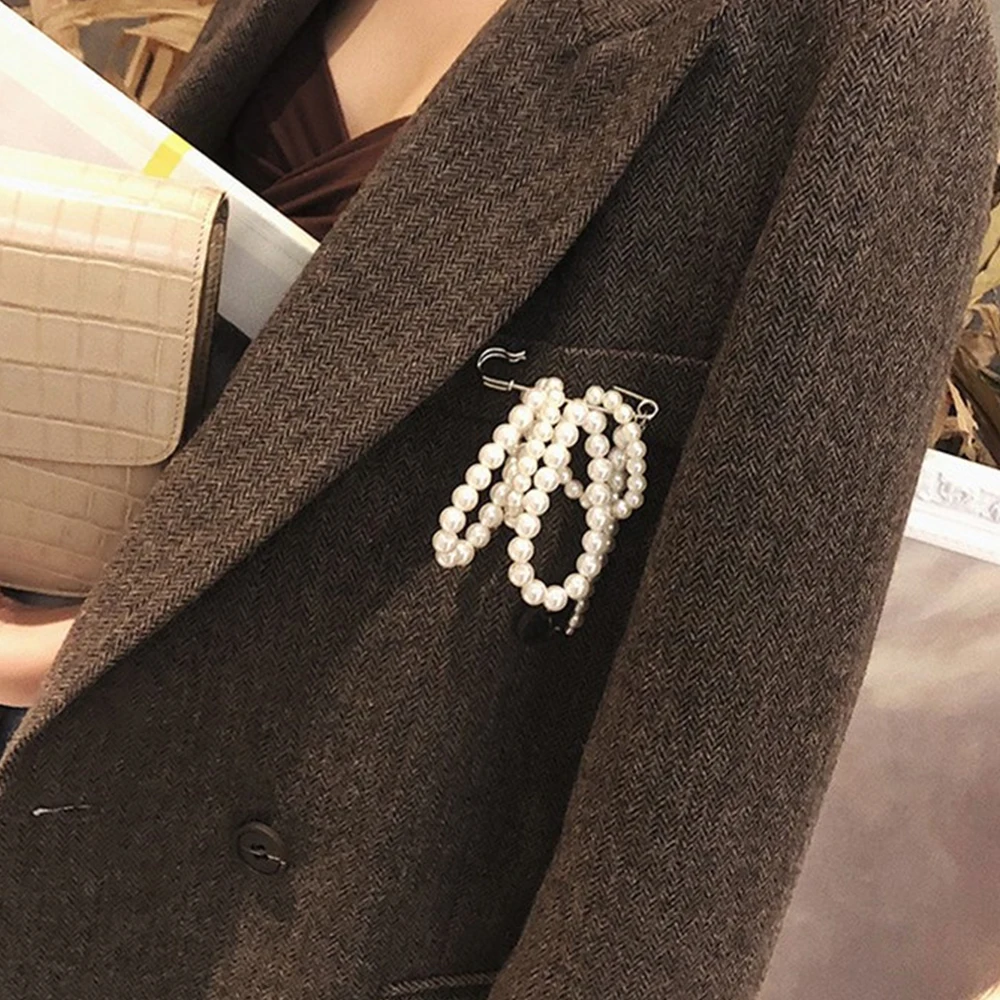 Корейская мода брошь с искусственным жемчугом Классический Шарм