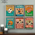 Регби Бейсбол Футбол Спортивные постеры и принты скандинавский Ретро настенное искусство холст картины для гостиной дома Декор