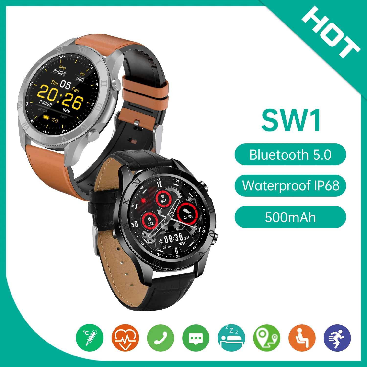 

SW1 Pro Smart Watch Men Android Sports Huawe Women's Wristwatch Men's Watches Fitness Bracelet Samsung Galaxy Smartwatch