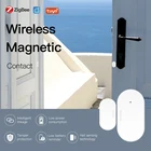 Tuya Zigbee двери с умным окном датчик для ворот детектор Открытый вход Беспроводной связь Smart Life умная домашняя охранная сигнализация Системы