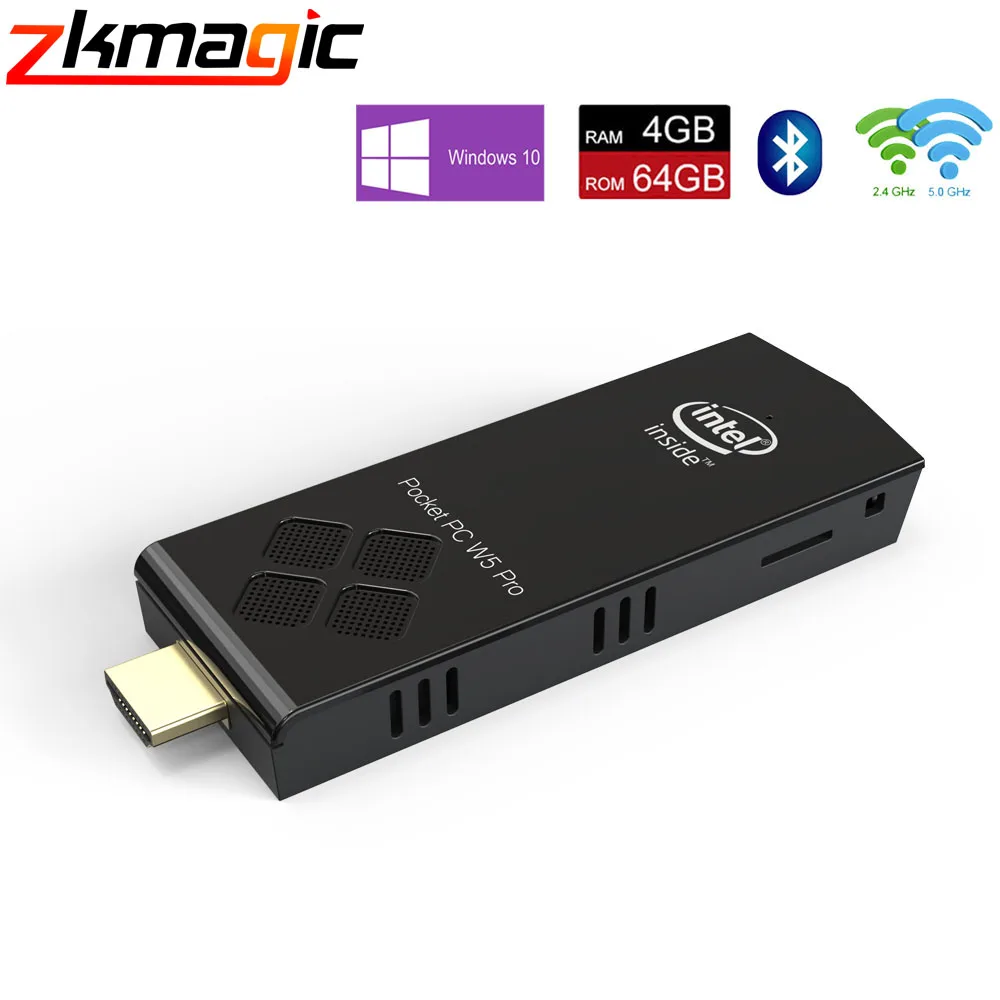 T5 Pro Stick мини ПК 4 Гб 64 ГБ 32 ГБ eMMC Windows 10 лицензированный Intel Atom x5-Z8350 BT4.0 2,4G/5G двойной WiFi карманный компьютер мини ПК