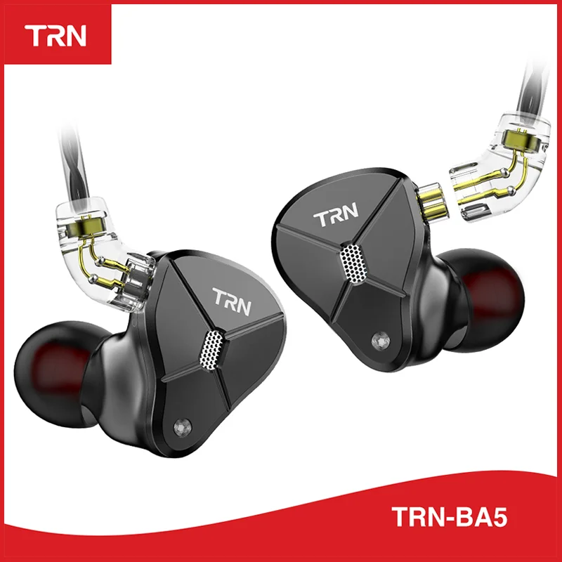 

TRN BA5 5BA In Ear Pure Moving Iron Metal Headset HIFI Monitor Noise Reduction Running Sports Earplugs Earphone V80 V90 VX T200