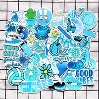 50pcs blue vsco stickers girl thing cool waterproof stickers for laptop skateboard motorcycle car pack decal girls stickers