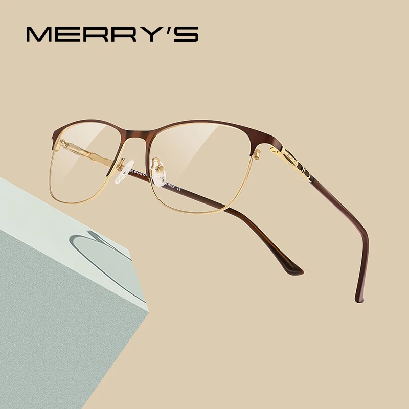 

Женские очки кошачий глаз MERRYS, дизайнерские трендовые очки в стиле ретро для женщин, оправа для очков по рецепту при близорукости, S2113