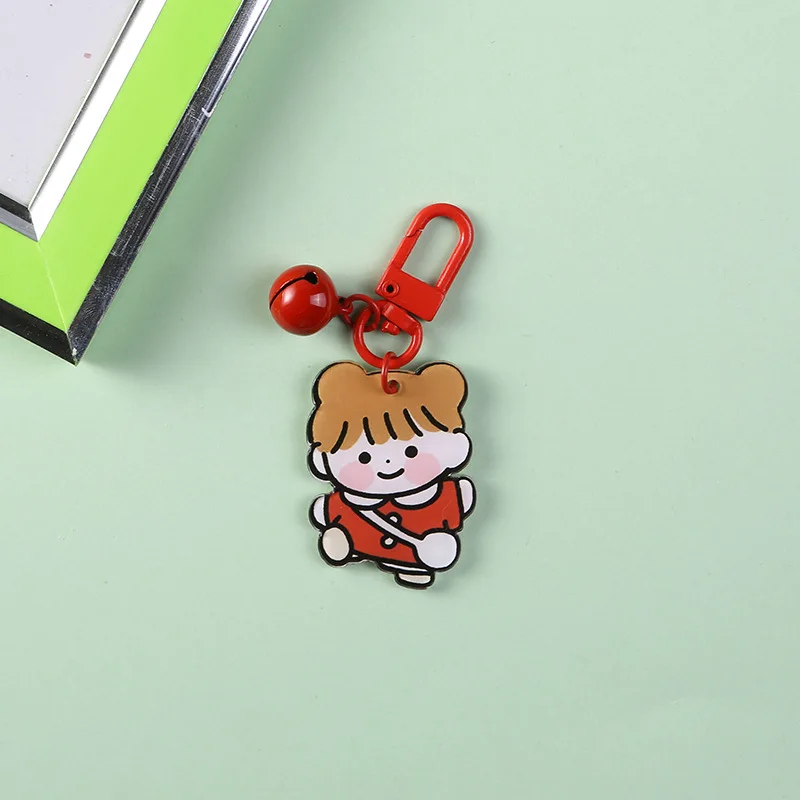 2020 Hot Fashion Cartoon Rabbit Bear Animal Keychain Acrylic Lovely Flowers Key Chains For Women Charm Bag Ring Girl Gifts | Украшения и