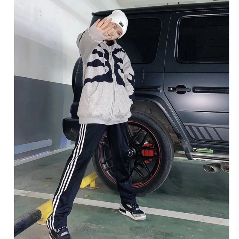 Куртка мужская с капюшоном в стиле хип-хоп Свитшот асимметричного покроя