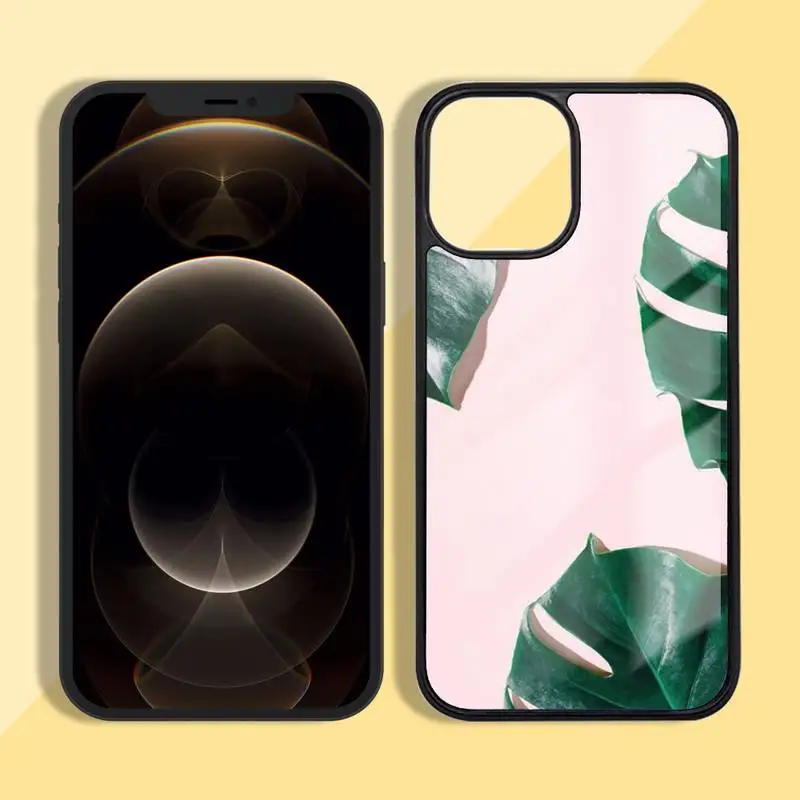 

Tropical green plant banana leaf leaves Phone Case Silicone TPU+PC For iPhone 11 12 mini Pro MAX 7 8 Plus Samsung Note20 10 Plus
