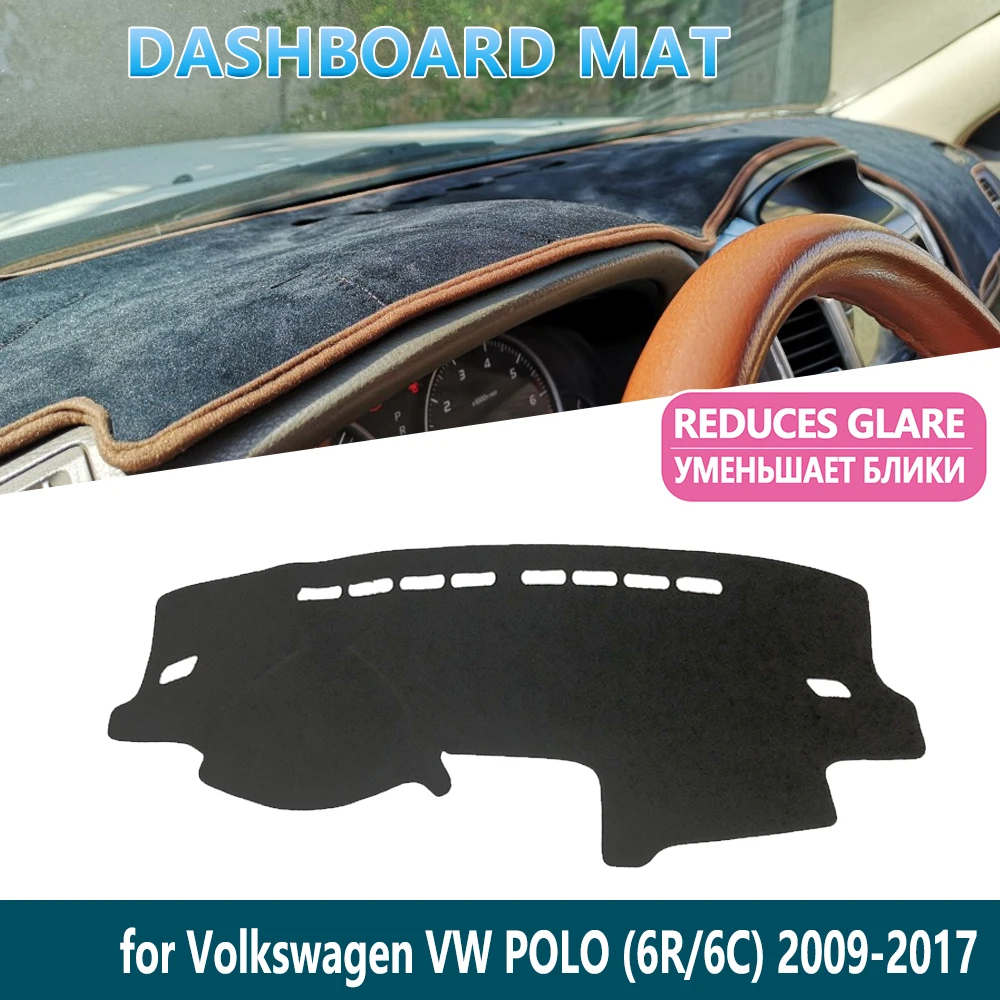 Коврик для приборной панели Volkswagen VW POLO 6R 6C 2009 ~ 2017 5 MK5 2016|Наклейки на автомобиль| |