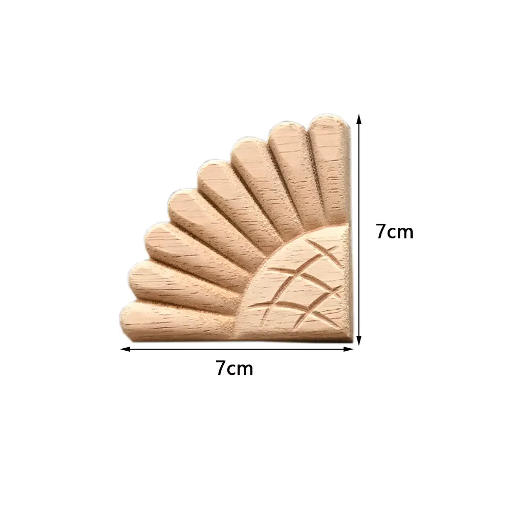 

Wood Carved Decal 4 Pcs Unpainted Solid Wood Wood Carved Decorative Wood Carving Furniture Home Decor Wooden Furniture 7x7cm