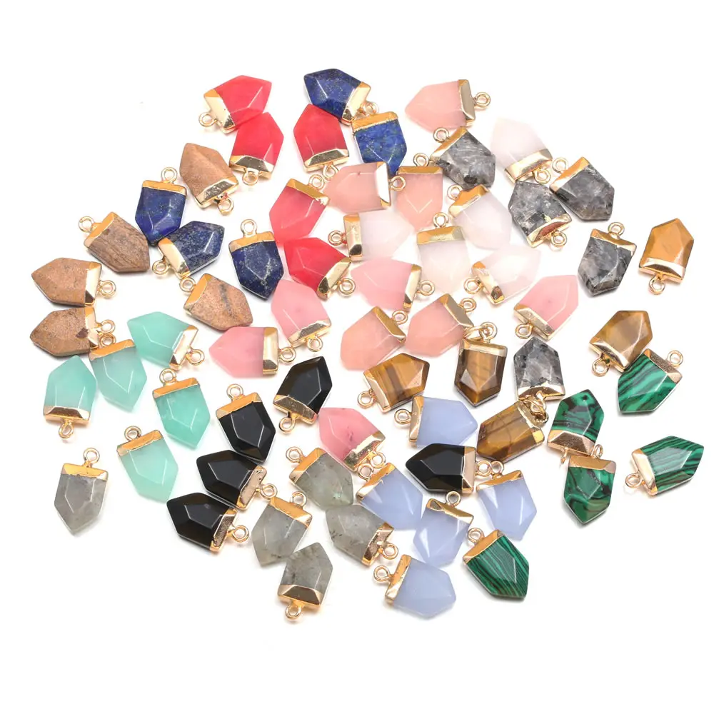 

5pcs/lot Natural Semi Precious Stone Pendant cone 12 materials DIY for making necklaces and bracelets