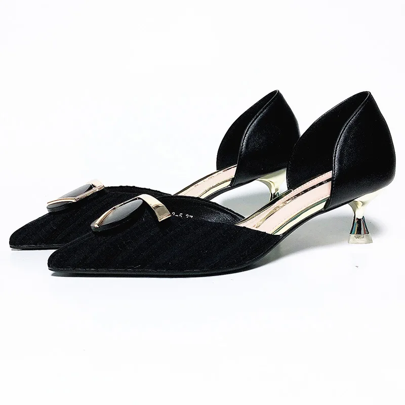 

Shallow Mouth Hollow Women Shoes Orange Casual Heels Pointed Pumps Lace-Up Sandals Ladies 2021 All-Match White Low Comfortable T