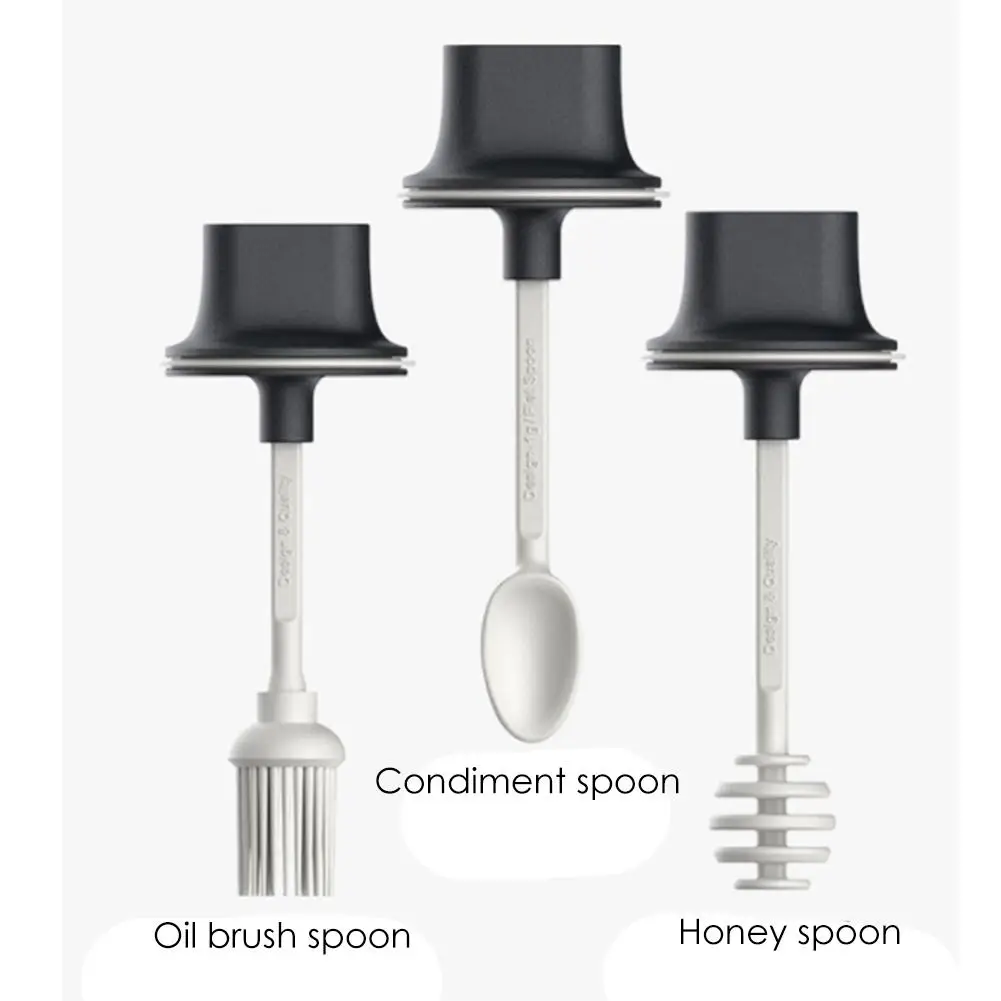 Кухонные стеклянные банки для приправ влагостойкие встроенные ложки/крышки