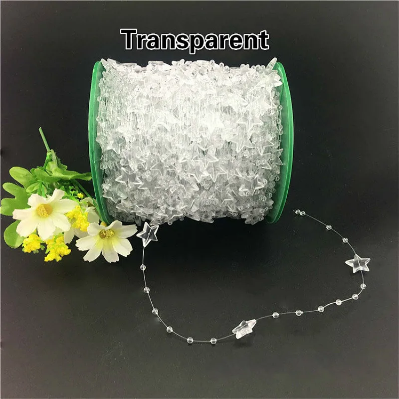 Promotion Plastic Star Connection Bead Lace Ribbon Headdress Hat Curtain Accessories Christmas Decoration Wedding Stage Layout | Дом и сад