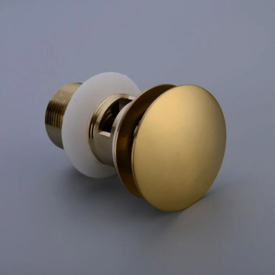 

Bathroom Basin Sink Drain Slot Plug Bathroom Basin Waste Pop Up Vanity Vessel Sink Drain Plug Waste Drain Brushed Gold Brass