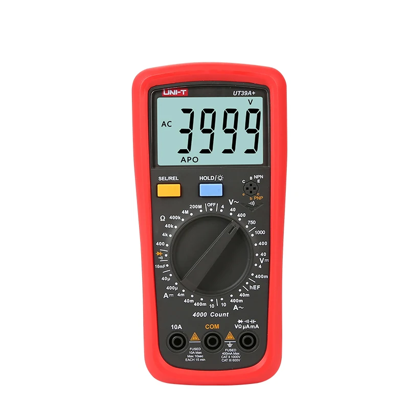 UNI-T UT39A+ цифровой мультиметр Авто Диапазон тест er обновлен от UT39A AC DC V/A Ом/температура/частота/HFE Тест