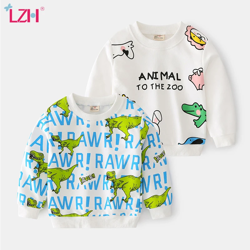 

LZH 2021 Long Sleeve Clothing For Children's Casual Sweater Fashion Cartoon Toddler Kids Sweatshirt Autumn Pullover For Boy Top