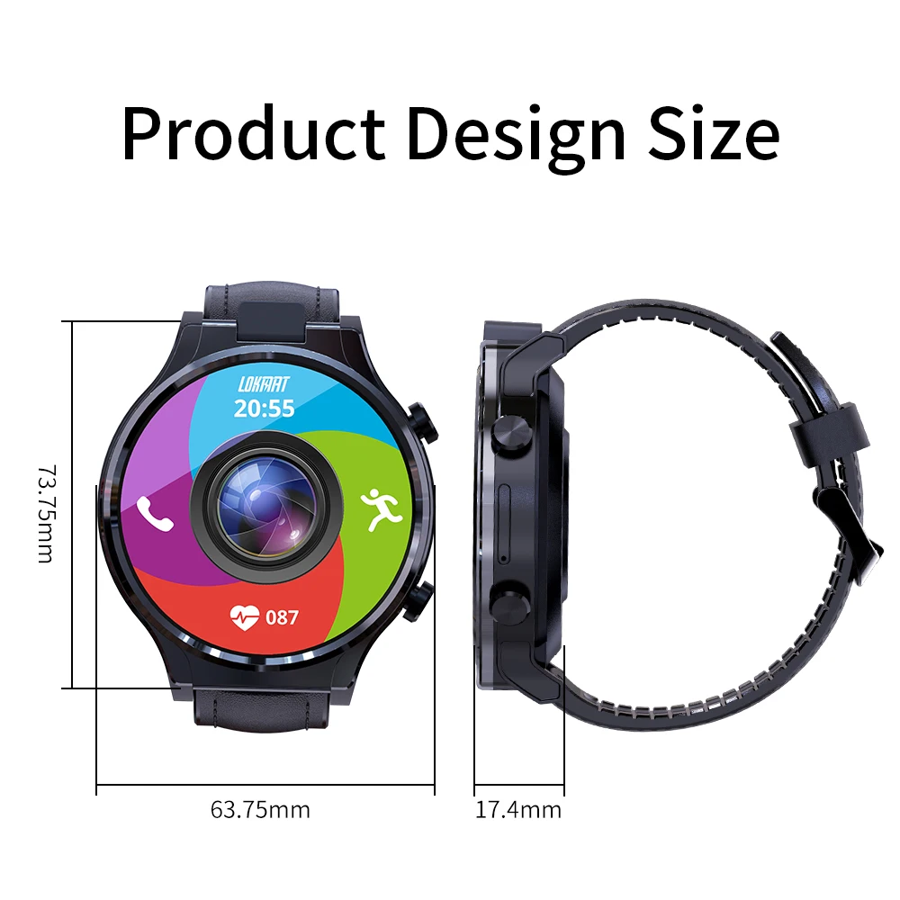 2021 LOKMAT APPLLP PRO 4G Smart Watch Men GPS WIFI Watches 4GB 64GB 13MP Camera 1600mAh 2.1