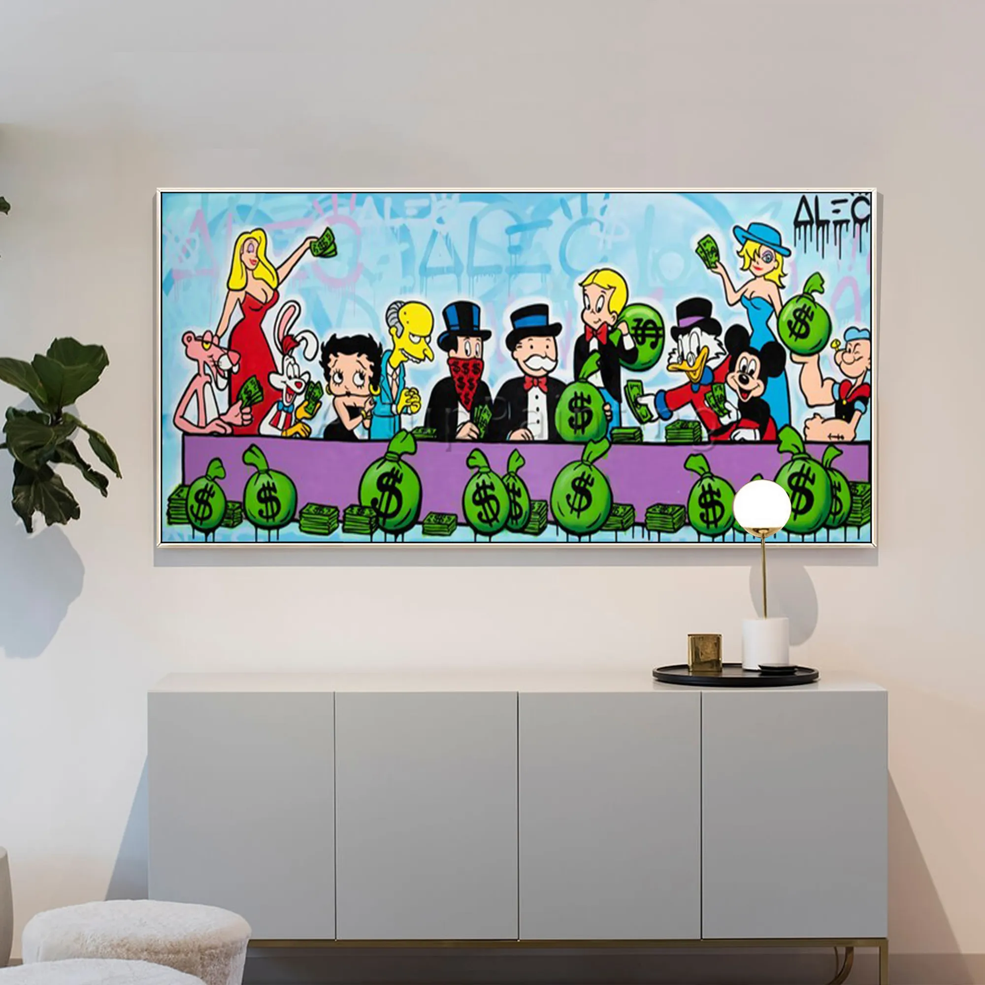 PopArt мультфильм молодой мальчик старик Красный Высокий каблук ручная роспись