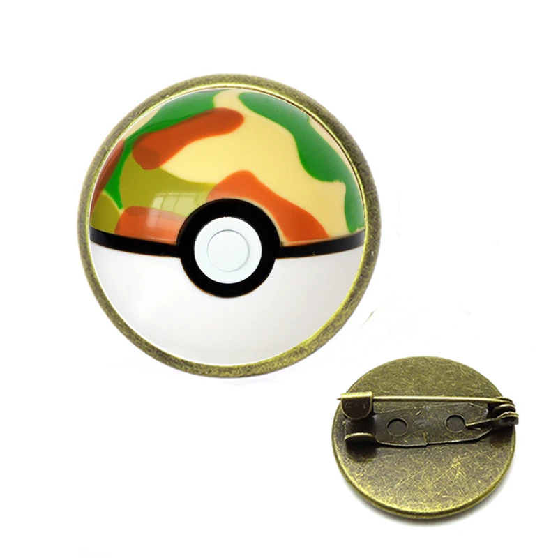 Pokeball Броши с изображением эльфа мяч покебалл Стекло булавка кабошоном аниме