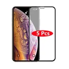5 шт. закаленное стекло с полным покрытием для iPhone 11 12 Pro Max XR XS, защита экрана, защитная пленка для iPhone X XS Max 13mini 13Pro