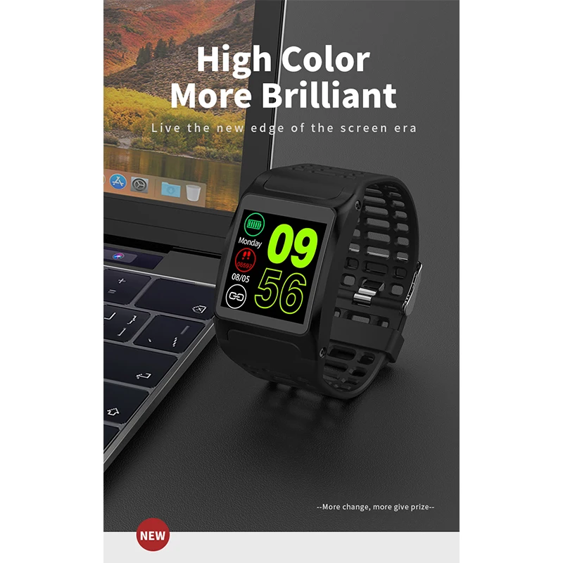 Водонепроницаемый Фитнес трекер с Bluetooth пульсометром и тонометром|Смарт-часы| |