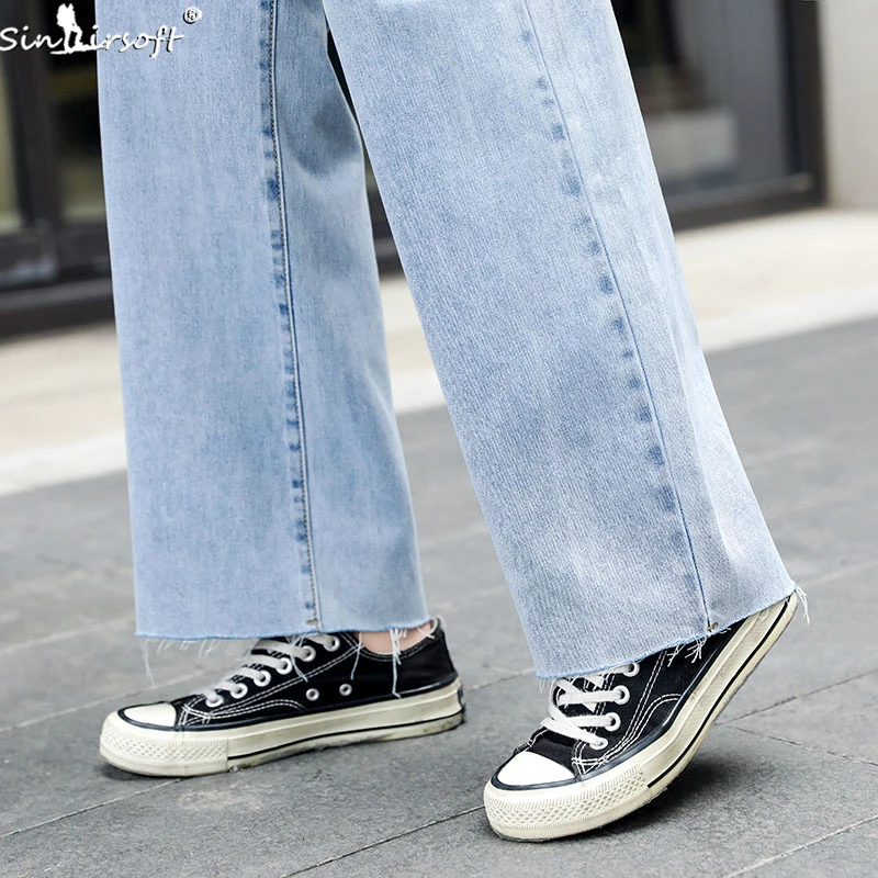 Cotton Soft New Plus Velvet Thick High Waist Jeans Women Autumn And Winter Fashion Trend Wild Double Button Wide Leg Pants Woman | Женская