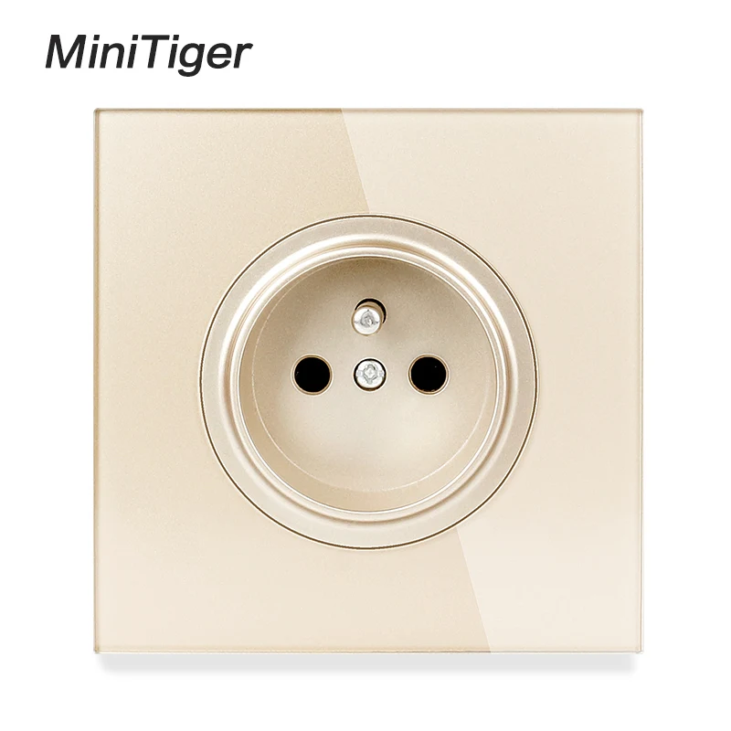 Новое поступление серая прозрачная стеклянная панель Minitiger 16 А французская