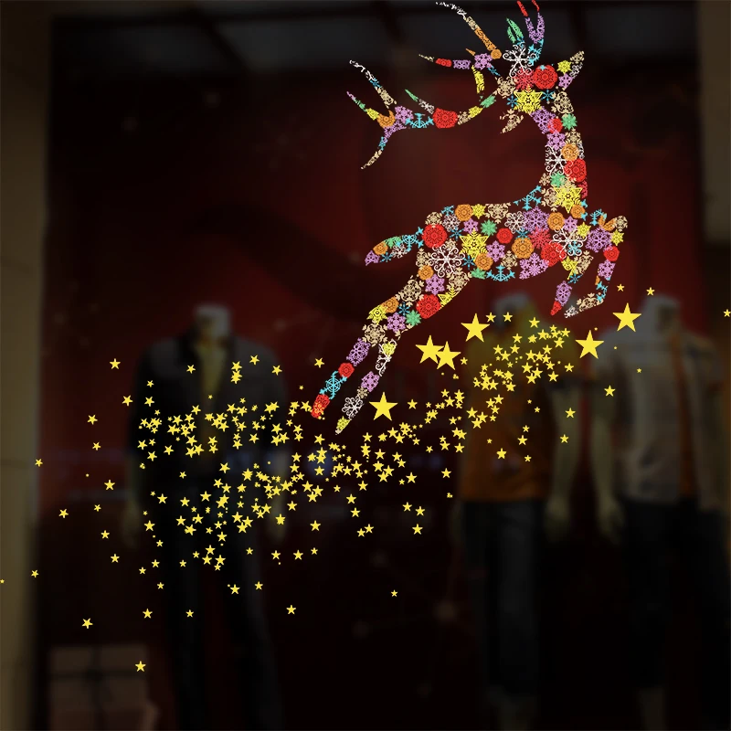 Рождество статический стикер стекло цветок статического никаких следов Mall