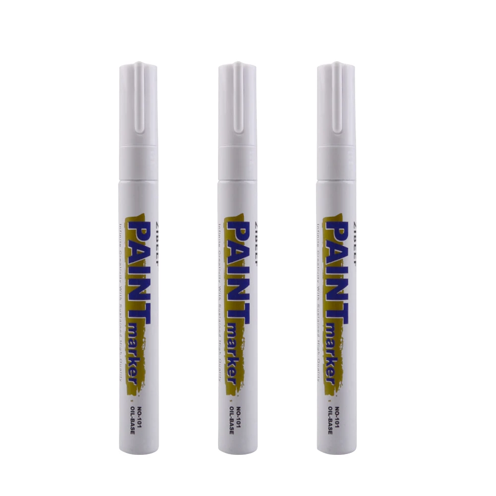 

3pcs White Paint Pens Paint Markers Waterproof Car Tire Oil-Based Paint Pen Set Quick Dry and Permanent