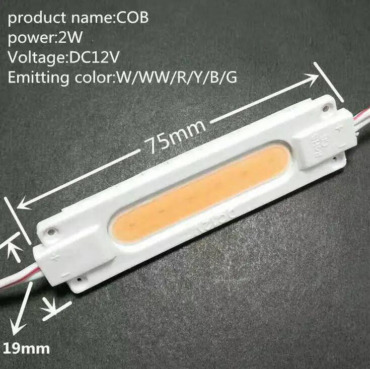 COB Светодиодный модуль Ulter яркость 2 Вт DC12V COB световая рекламная лампа водонепроницаемый светодиодный знак задний светильник s белый/теплый белый