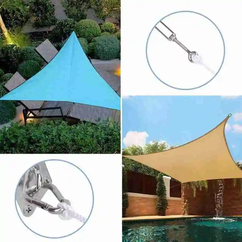 

Sun Shade Sail Canopy Fixing Accessories Steel Hardware Kit Pad Eye Turnbuckle Snap Hook Screw Carabiner Clip