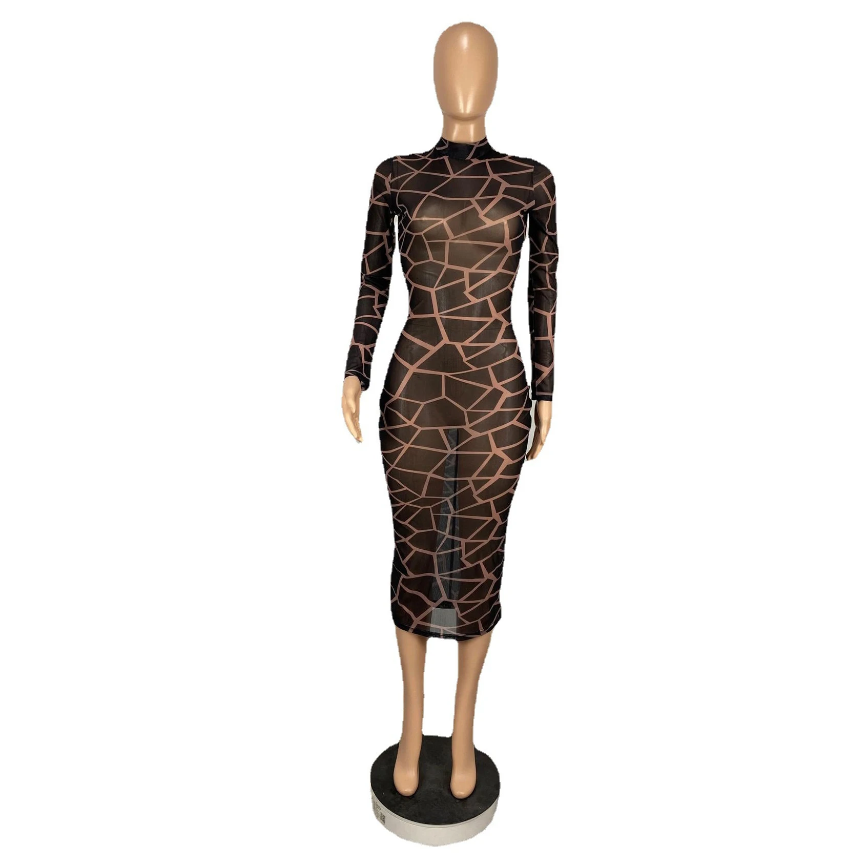 

Sexy Perspective Women's Dress 2021 New Long Sleeve Spring Bodycon Dress for Woman Fashion Female Party Club Outfits