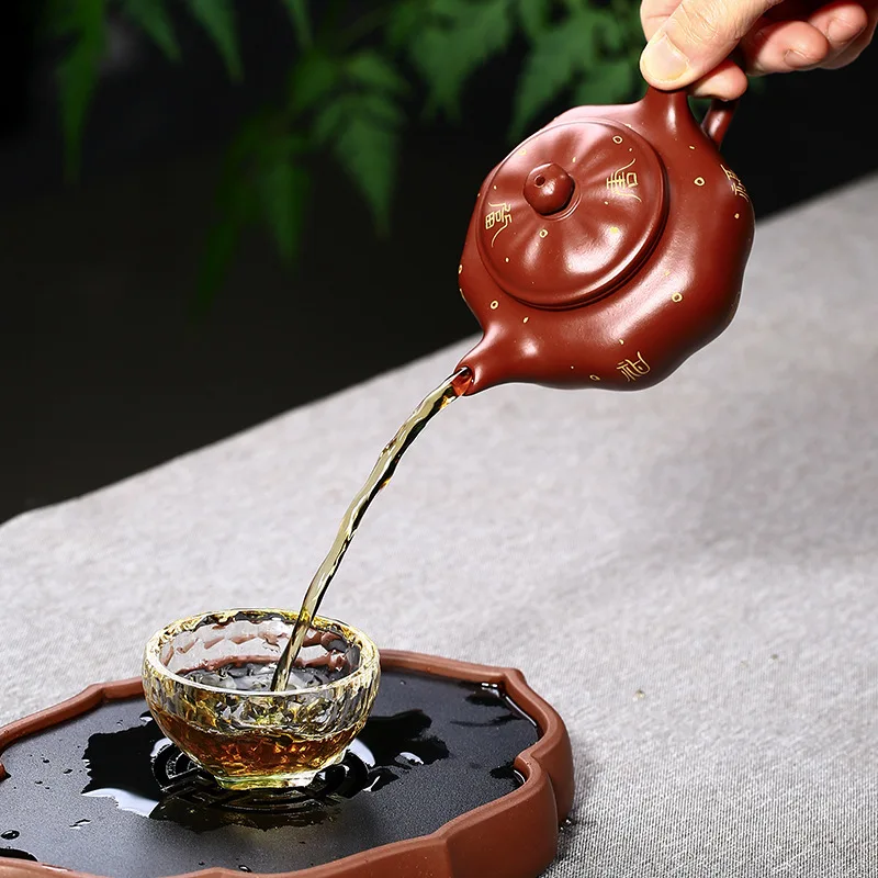 

Yixing Purple Clay Pot Original Ore Dahongpao Eight-petal Pot,Tea Culture,Drinkware,Teaware,Suit For Dark Tea,Puer,Zisha