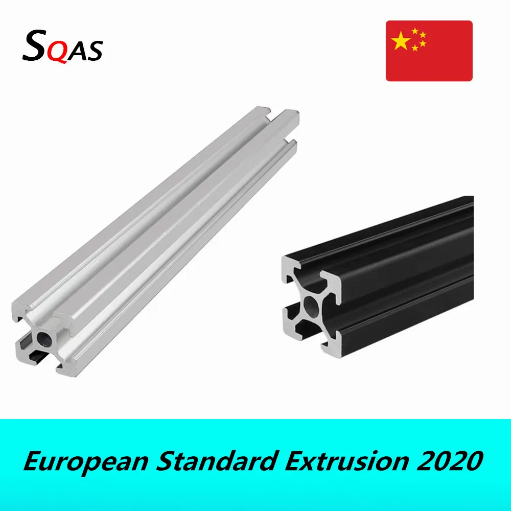 Европейский склад алюминиевый профиль экструзии 2020 200 мм 700 серебристый/черный