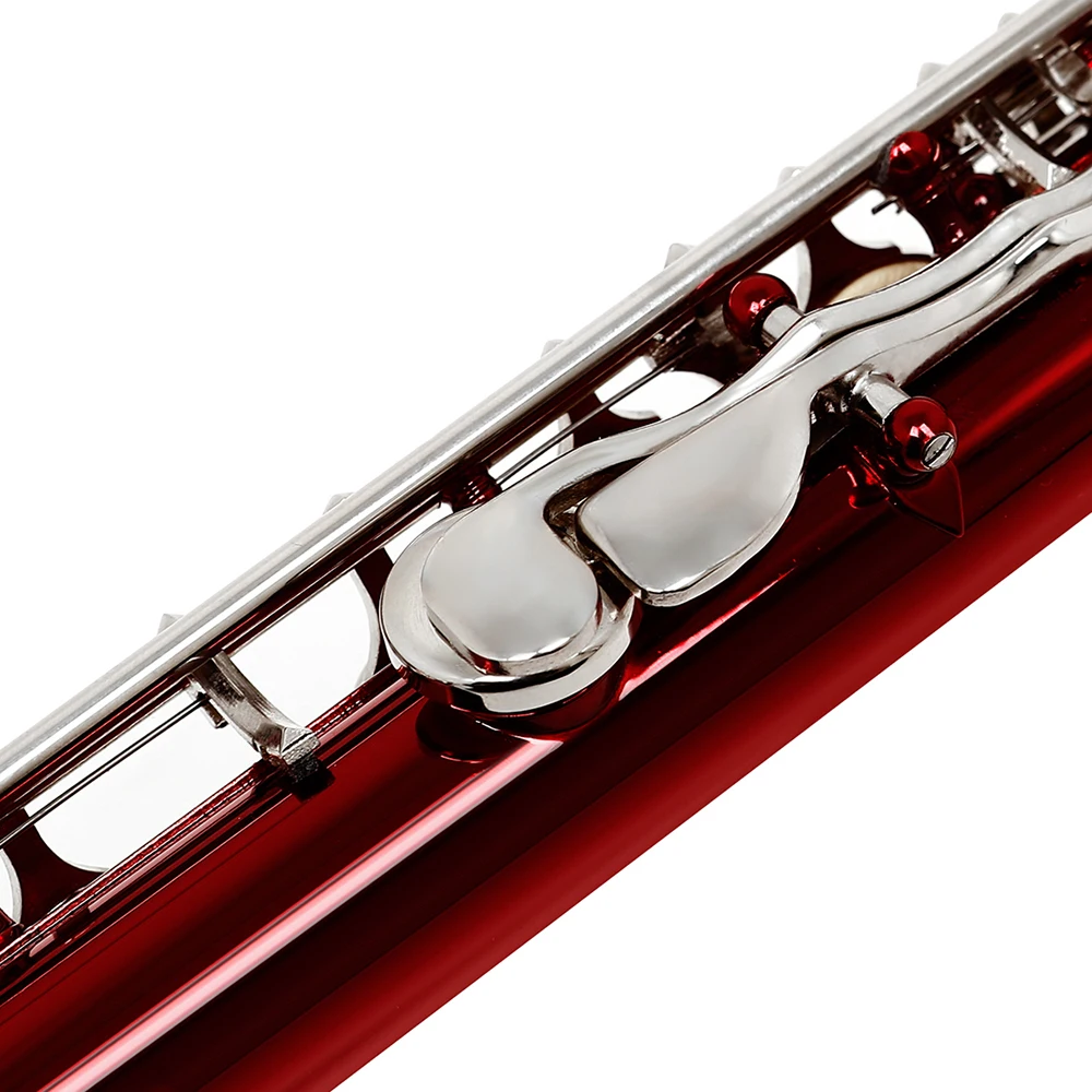 16 Holes C Key Flute Western Concert Cupronickel Red Transverse Woodwind Instrument With Case Screwdriver Cleaning Cloth | Спорт и