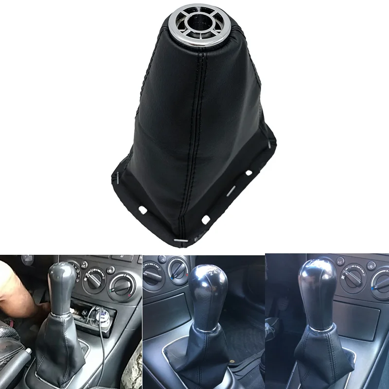 Черная кожаная ручка переключения передач для TOYOTA AVENSIS T25 MK2 II 2003 2009|Ручка передач|