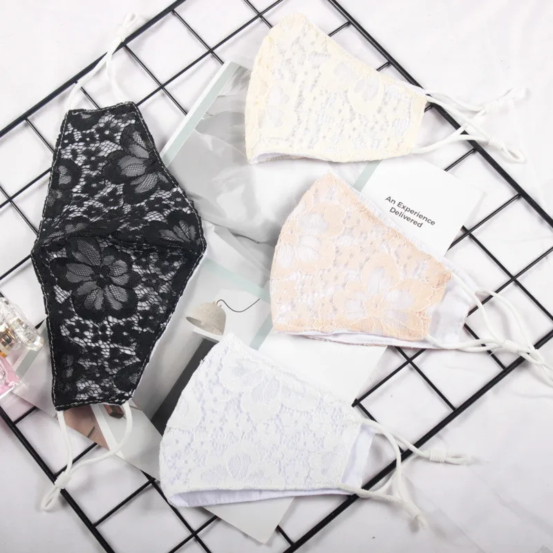 

Lace Vintage Flower New Print Face Masks Adult Pink Reusable Mask Washable Fabric Mouth-Muffle Protective Dust Mask