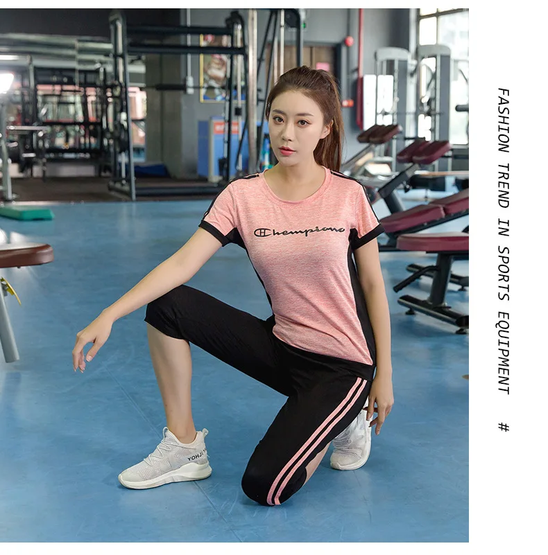 Большие размеры, L-XXXXL, спортивный костюм для женщин, женский спортивный костюм, одежда для фитнеса, спортивная одежда, набор для йоги, леггинсы для бега+ тонкая рубашка, комплект