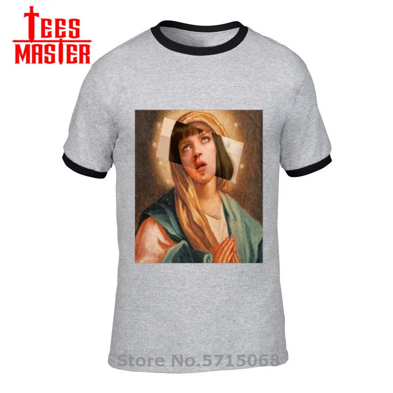 2020 Криминальное чтиво Девы Марии Миа Уоллес Мужская футболка с коротким рукавом