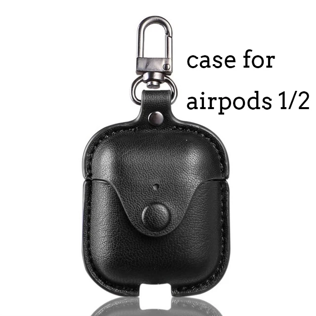 Роскошный мягкий чехол для Apple Airpods, аксессуары, роскошный кожаный чехол для AirPods 2 pro, наушники 3, черный чехол с брелоком - Цвет: Black for 1 2